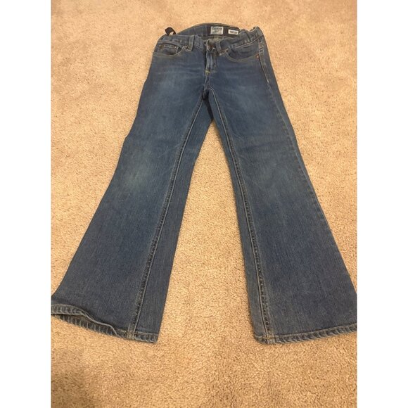 OshKosh BGosh Girls Bootcut Jeans Size 10 Adjustable Regular Denim Blue - Picture 1 of 6